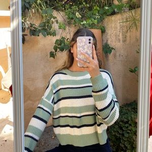 Green Stripped Sweater